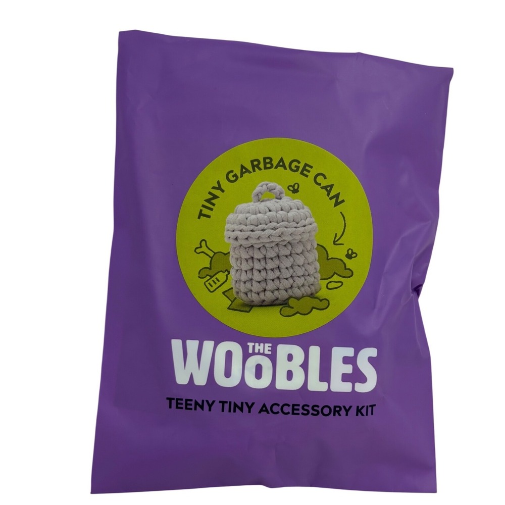 The Woobles Tiny Garbage Can Teeny Tiny Accessory Kit Crochet Trash NEW Unopened
